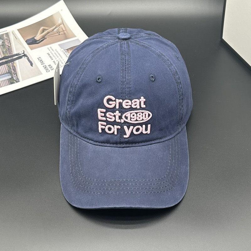 Fashion Hat Korean Version Four Seasons Versatile Beige Soft Top Cap Women's Trend Brand Embroidered Alphabet Baseball Cap Men's Japanese Sun Hat