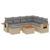 VidaXL Salon de Jardin avec Coussins 8 pcs, Canapés de Terrasse, Ensemble de Meubles de Patio, Mobilier d'Extérieur, Beige 3227053