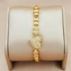 24k Gold Plated Heart-Shaped Bracelet: Luxurious & Trendy Women's Fashion from Middle East