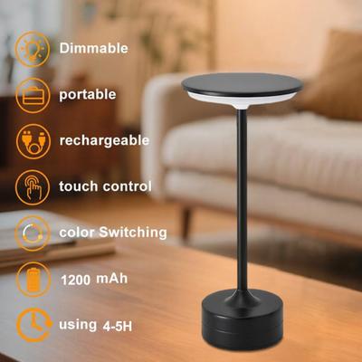 Touch Control LED Lamp Rechargeable Night Light with 3 Color Temperatures Portable Cordless Nightstand Light for Bedside Desk &Restaurant
