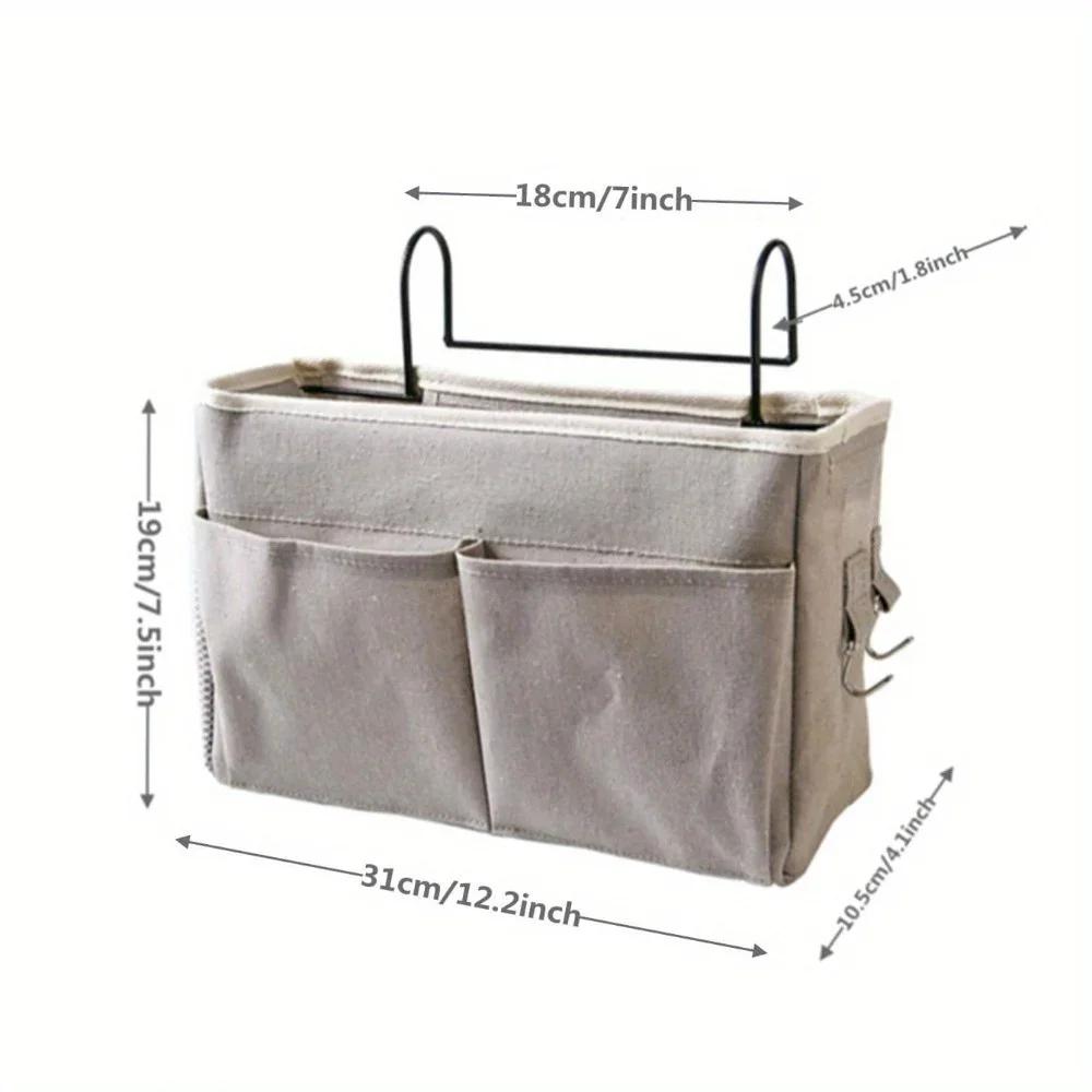 Dorm Room Storage Hanging Organizer Bags Student Bedside Cotton Linen Hanging Basket Organizer Divine Bedside Storage Accessory