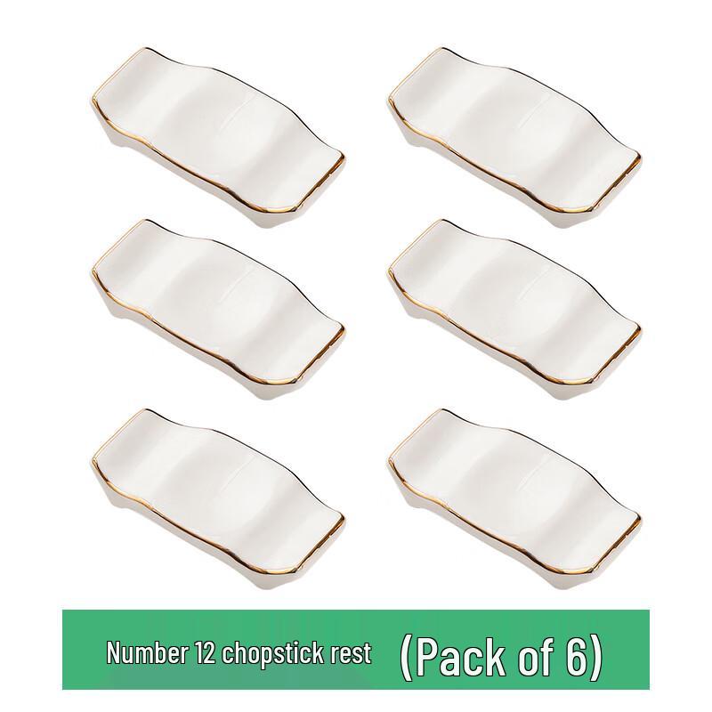 Ru Han Gold Rim Ceramic Chopstick Rests
