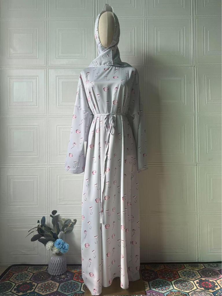 2025 Elegantes Sommer Langarm Druckkleid - Locker & Bequem