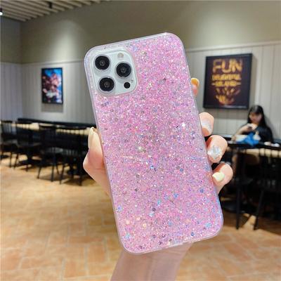 Pour iPhone 11 Coque de Luxe Dégradé Pailletée Étoile Pour iPhone 7 8 Plus 13 12 11 Pro Max X Xs Max XR Coque Souple Claire en TPU