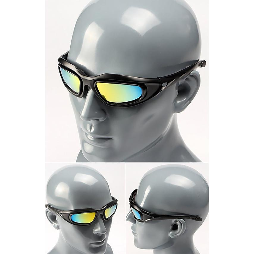 Bernard Bertha Motorcycle Riding Glasses Goggle Kit, Padded Glasses Frame with 4 Lens Kit for Outdoor Activity Sport