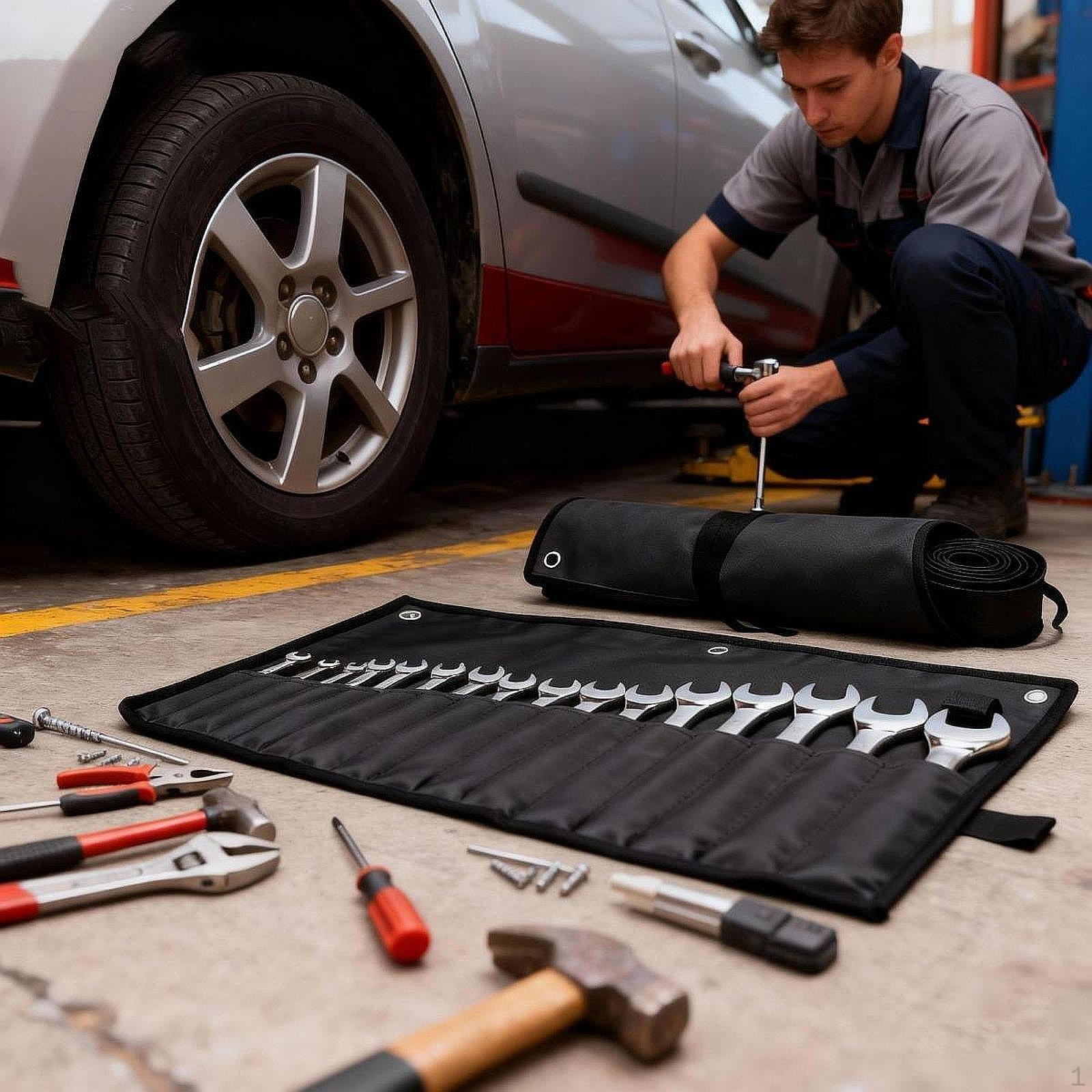 

Waterproof Oxford Cloth Roll Tool Bag, Wrench Organizer for Plumber
