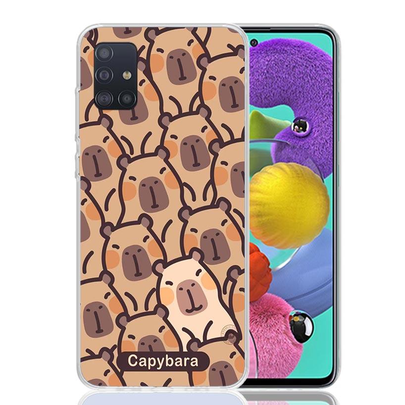 Funny Capybara Cartoon Animal Phone Case for Samsung Galaxy A52 A51 A50S A12 A22 A32 A72 A10S A30S A31 A71 Note 20 Ultra 10 Plus