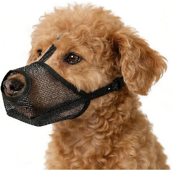 Dog Muzzle, Soft Mesh Muzzles for Small Medium Large Dogs, Breathable Adjustable Puppy Muzzles for Grooming Biting Chewing Scavenging, Allows