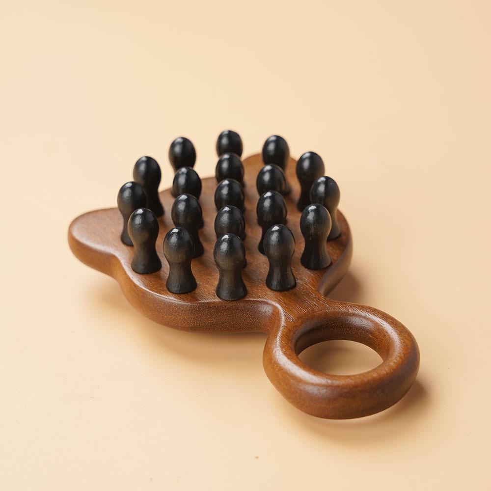 

Natural Ebony Sandalwood Comb: Head & Scalp Massager with Fine Tooth for All Hair Types