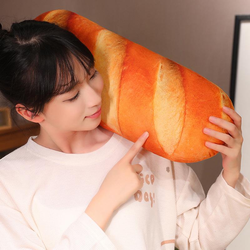 3D Simulation Bread Plush PillowSoft Butter Toast Bread Food Pillow Lumbar Back Cushion Stuffed Toy designed for Home Decor
