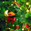 1/3Pcs Duck Ornament Handmade Texture Festive Christmas Decoration with Gift Bowknot Crutch Decor Xmas