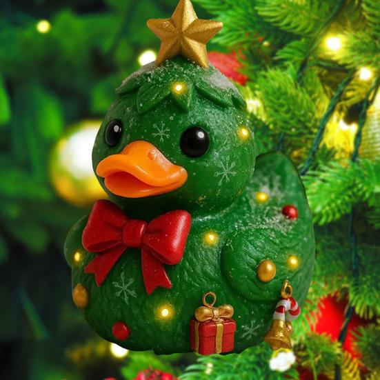1/3Pcs Duck Ornament Handmade Texture Festive Christmas Decoration with Gift Bowknot Crutch Decor Xmas