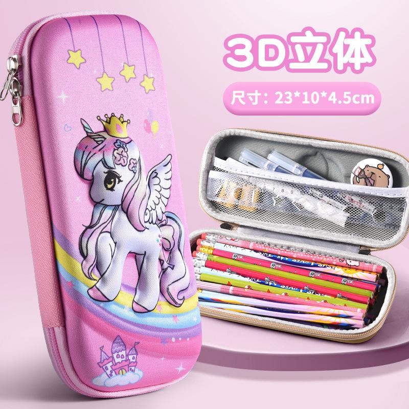 

3D School Stationery Box Pencil Case - Girls Cartoon Design - Large Capacity - Pencil Box For Students And Children - Gift For Kids