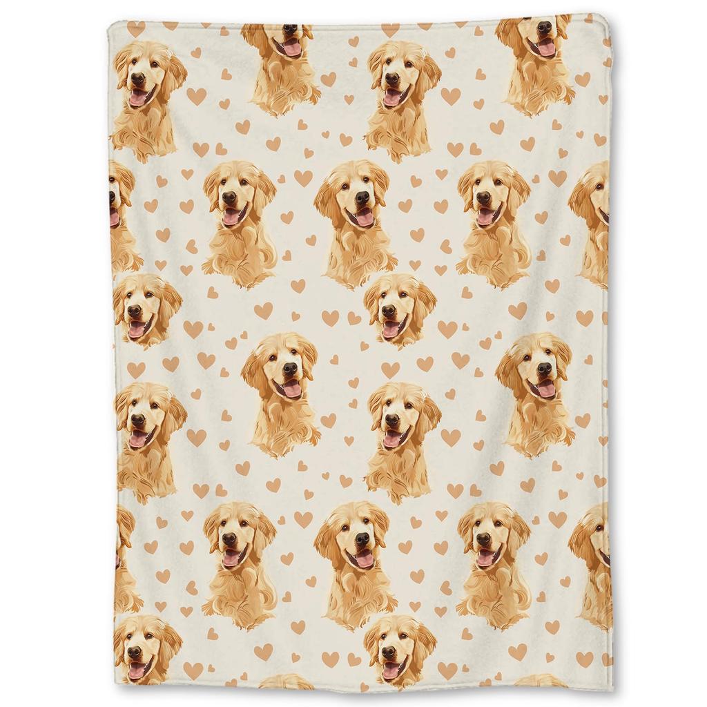 Golden Retriever Blanket Soft Lightweight Flannel Fleece Throw Blanket for Couch Bed Sofa Travel Gift for Women Girls Pet Lovers