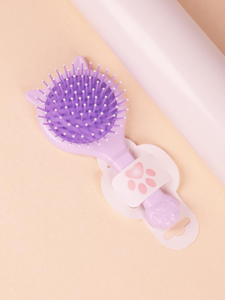 Portable Kawaii Cat Shaped Anti-static Airbag with Mirror Comb, Salon Hair Styling Airbag Mirror Comb Special for Real Hair Wigs