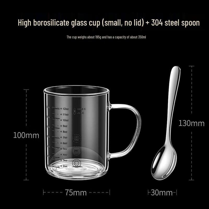 Heat-Resistant Glass Measuring Cup with Spoon