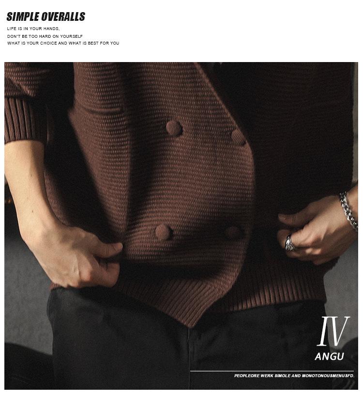Men's Luxury Double-Breasted Thick Knit Cardigan - Autumn/Winter Loose Warm Sweater Coat