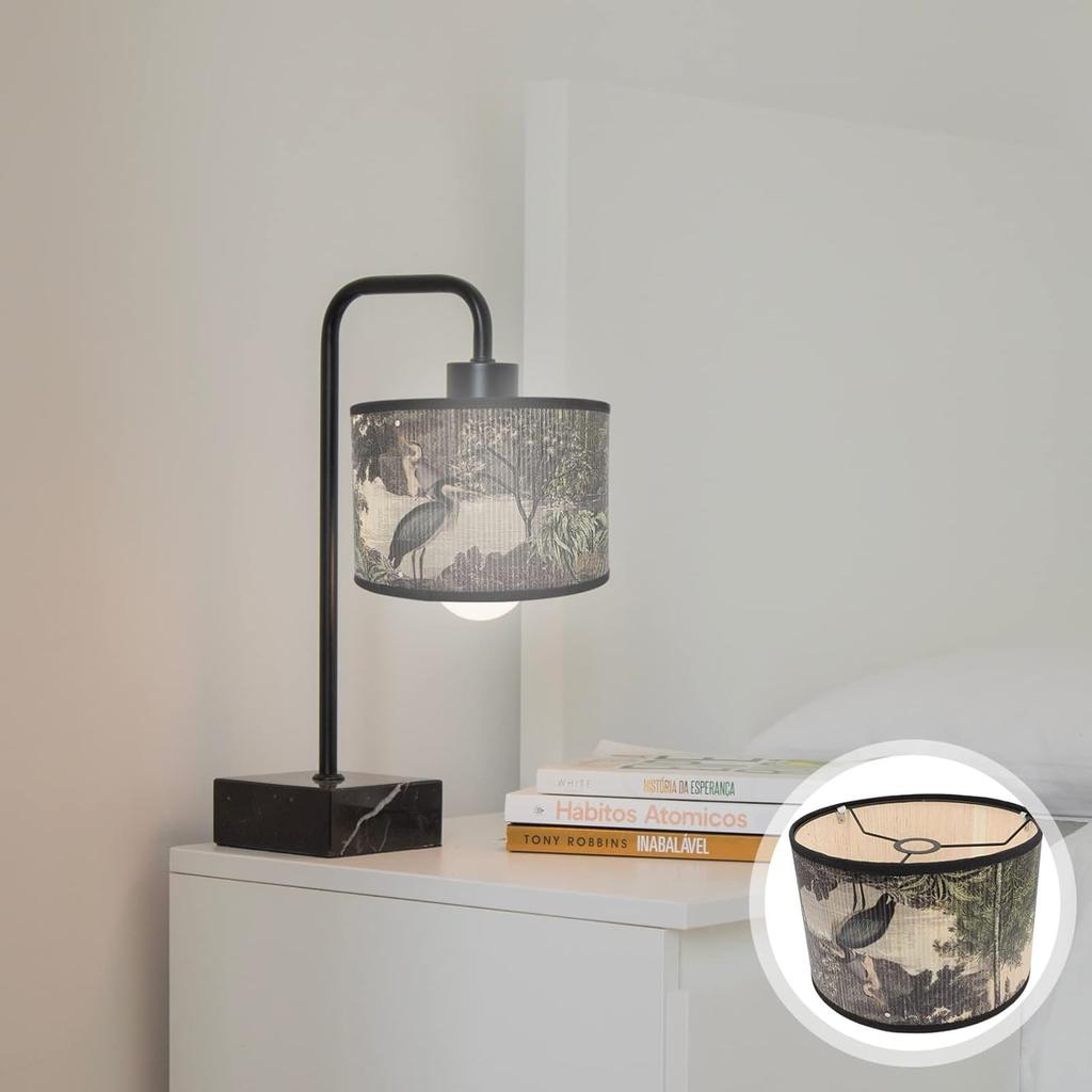 Vintage Lamp Shade Modern Drum Lampshade with Pattern Replacement Lamp Shade for E27 Table Lamp Floor Light