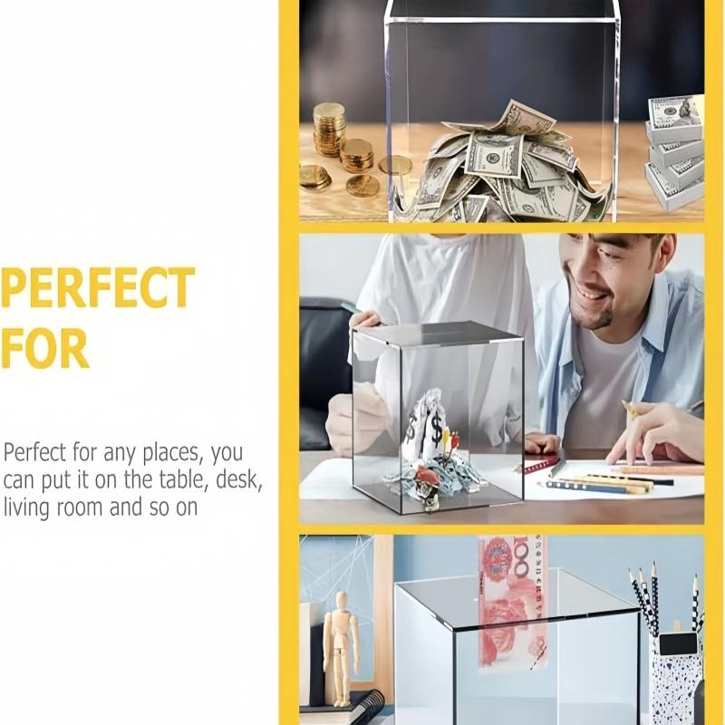 1Pc Adult Piggy Bank, Transparent Acrylic Can Not Open Piggy Bank, Cash Box, Adult Piggy Bank Halloween/Thanksgiving/ Gifts