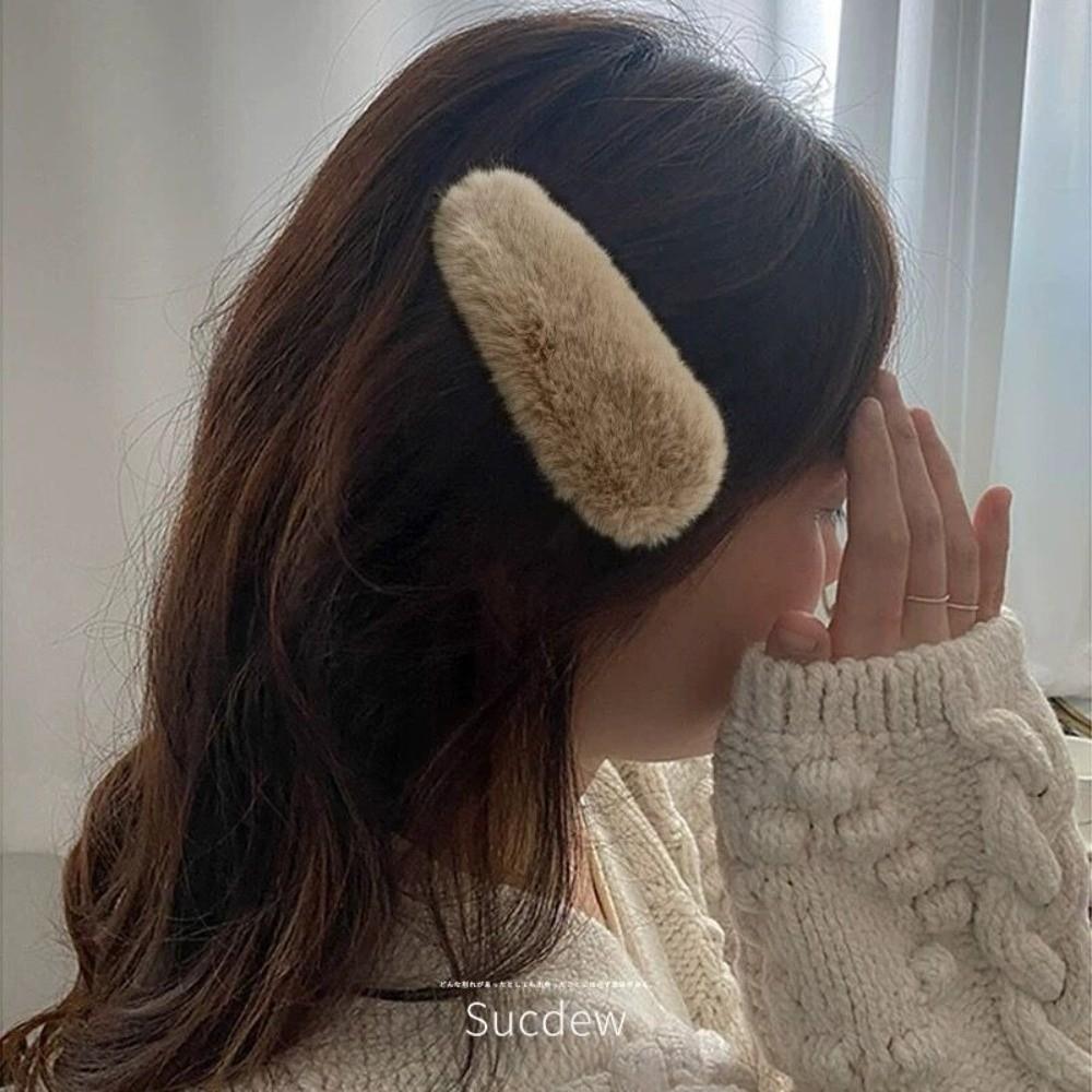 Fashion Versatile Waterdrop Hair Clips Fluffy Solid Color Bangs Clip Hair Clip Women Hair Accessories