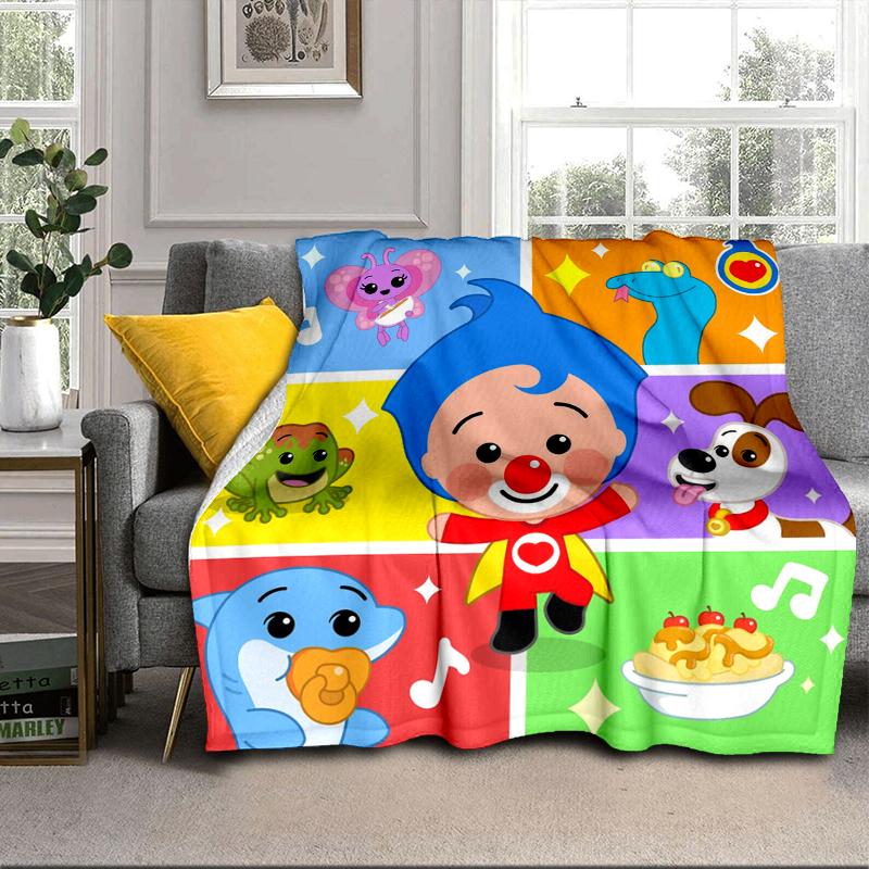 Happy Plim Friends Blanket Flannel Blanket for bed, sofa, Camping, Hiking, Picnic Essentials, gift for family Fan gifts