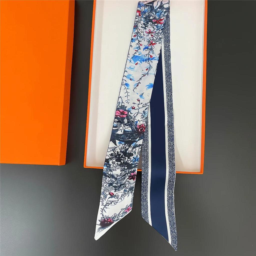 New Design Pansy Tarot Scarf Women Luxury Brand Scarf Skinny Bag Silk Scarves Foulard Hair Neckerchief Headband For Ladies
