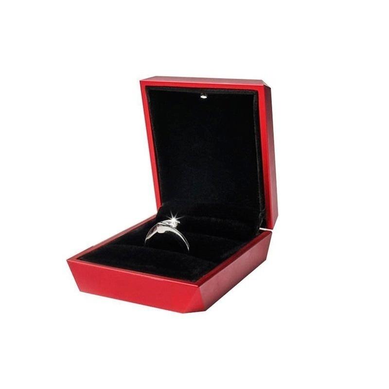 LED Engagement Wedding Earring Ring Pendant Jewelry Display Storage Case Box Gift with LED Lights