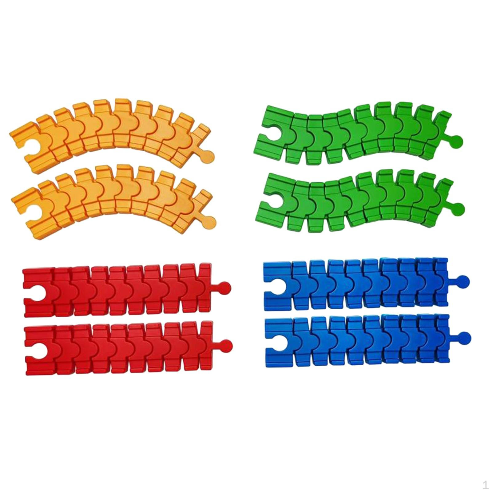 

16 Pieces Toy Railroad Track Accessories Expansion Kit Flexible PP Material Suitable for Children 8Pcs Train Track