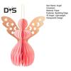 Angel Honeycomb Ornament Paper Angel Hanging Ornament with Sparkling Edge 3D Honeycomb Angel Decoration for Birthday Party Wedding