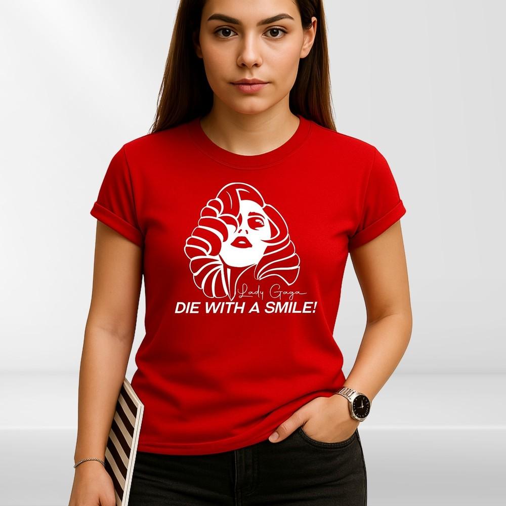 Die With a Simle T Shirt Abstract Face Pop Art Tee for Music Fans S