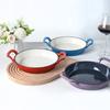 Enameled Cast Iron Frying Pan 20cm Dual Loop Handle Skillet Non Stick Grill Pan For Fried Steak For Oven Stovetop Induction
