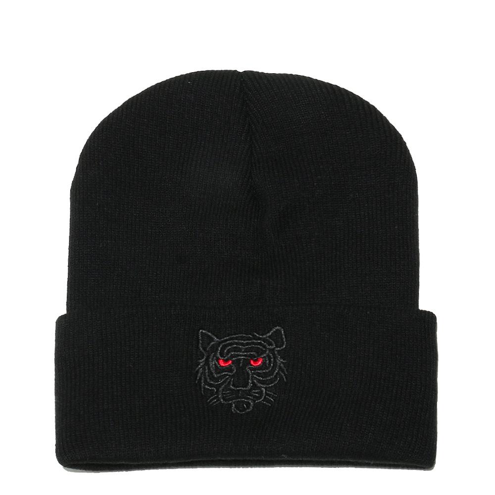 Tiger Head Wool Knitted Hat Student Outdoor Men's and Women's Winter Thermal Hat Pullover Hat Men