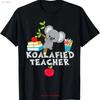 Koalafied Teacher Proud School Koala Cute T Shirt Vintage Washed Streetwear Designer Clothes Graphic Casual Stretched Versatile