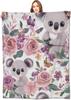 VODRM Cartoon Hamster Wohndecke xin Aquablau Niedliches Tierdesign Leichter Weicher Fleece für Sofa Bett Zimmer Dekoration Geschenke für K