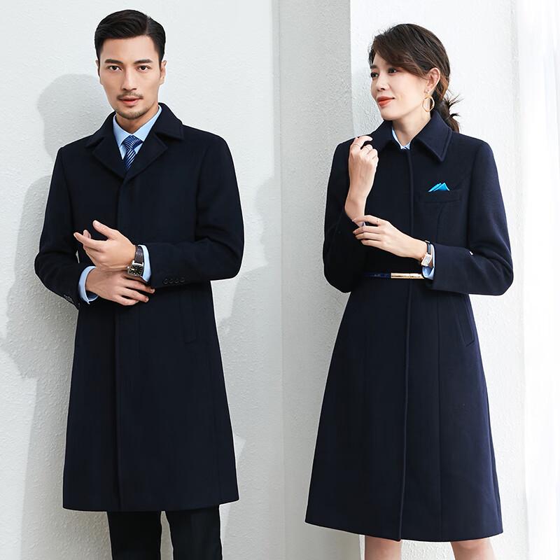 Toluoman Unisex 50% Wool Mid-Length Overcoat