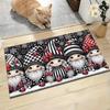 Valentine's Day Dwarf Welcome Doormat Machine Washable,Love Heart Gnome Polyester Mat, Outdoor Entrance Floor Mat for Home Decor