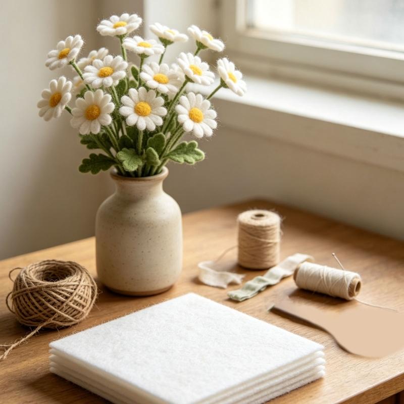 Soft Felt Fabric Sheets for Sewing and DIY Crafts, White 10 Piece 28.5X29CM Squares for Applique, Decorative Patching, and Handmade Projects