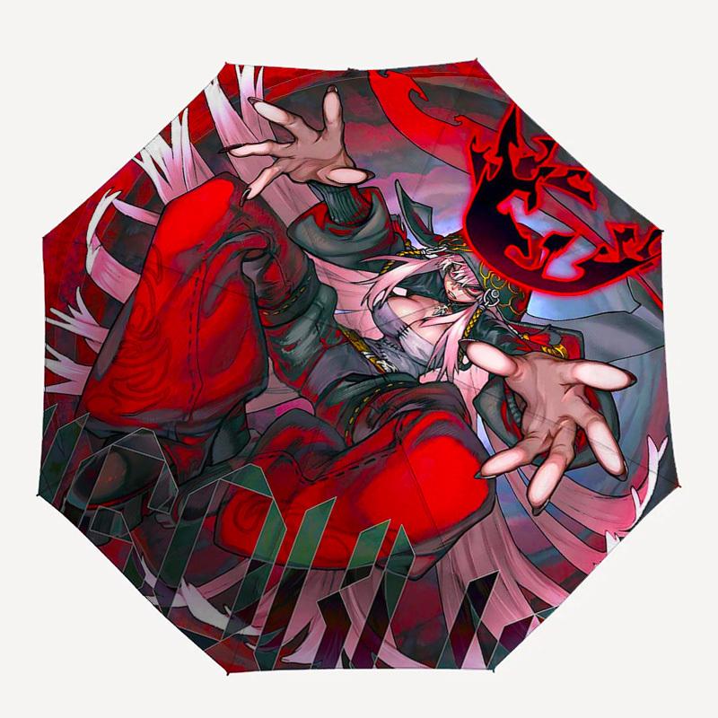 1pc Yokai Design Outdoor Umbrella - Automatic Opening/Closing, Portable 3-Fold Design, 8-Bone Iron Frame, Perfect Gift for Fans, Travelers, Daily