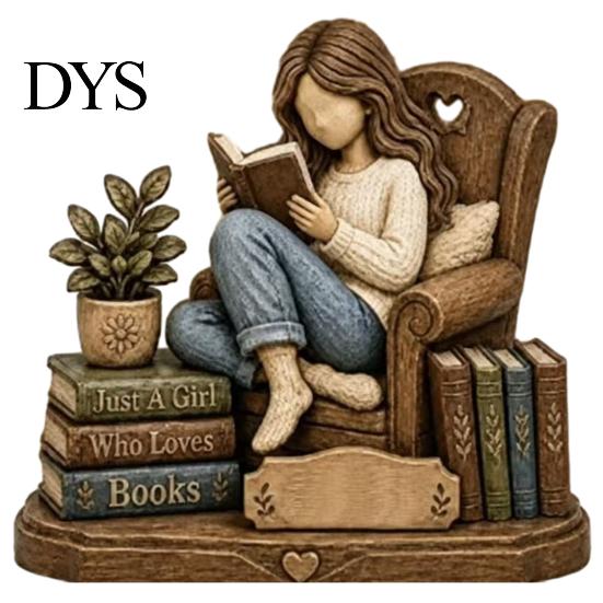 Graduation Gifts for Students Wooden Reading Figurine Ornament, 2D Flat Decorative Signs Book Lovers, Birthday Presents Librarians Literary Decoration