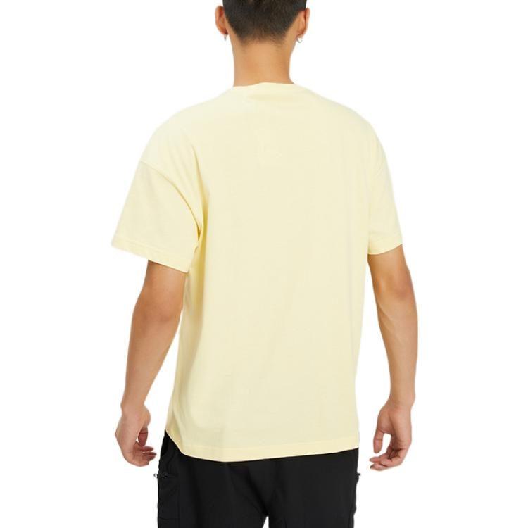 Adidas T Shirts Men's Yellow Crew Neck Moderate Straight Fit HK2854