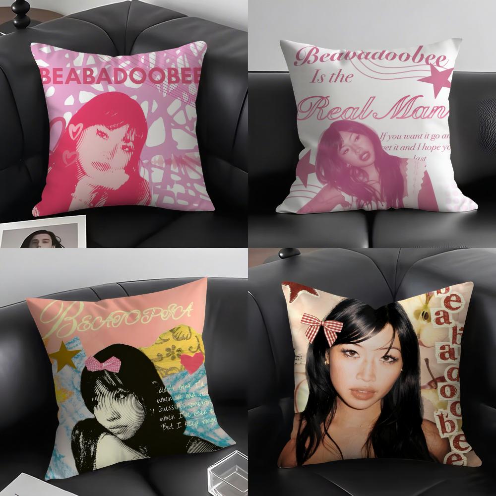 BBeabadoobee Singer Cushion Cover Pillowcase Ultra Soft Skin Friendly Fabric Cloud Like Comfort Concealed Zipper