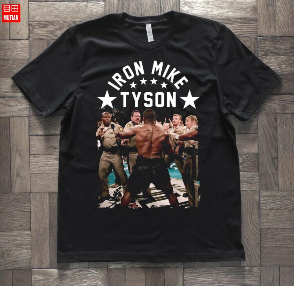 Lustiges Schwarzes Konfrontations Herren T-Shirt Iron Mike Tyson Jubiläum Baumwolle Rundhals Kurzarm T-Shirt Neue Größen S3XL