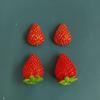 3D Red Strawberry Miniature Resin Fruit Model Strawberry for Doll House Accessories Jewelry Making DIY Slime Charms
