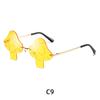 Novel Irregular Mushroom Shape Sunglasses Retro Trendy Fun Rimless Sun Glasses for Women Men Halloween Decorations Party Favor