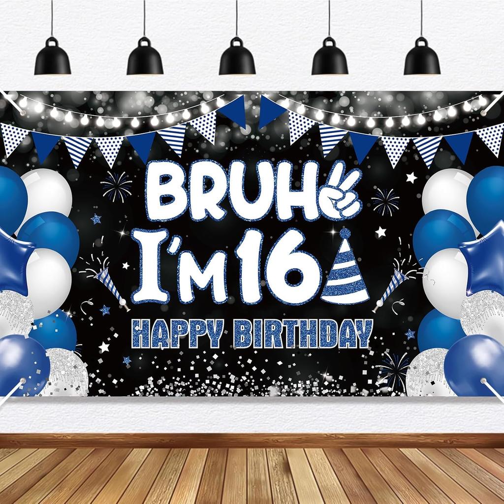 13th Birthday Party Decorations Banner for Boys Bruh I'm 13 Backdrop Funny Teenage Bday Banner Teen Boy 13th Birthday Decor 5.9x3.6ft Happy 13 Years