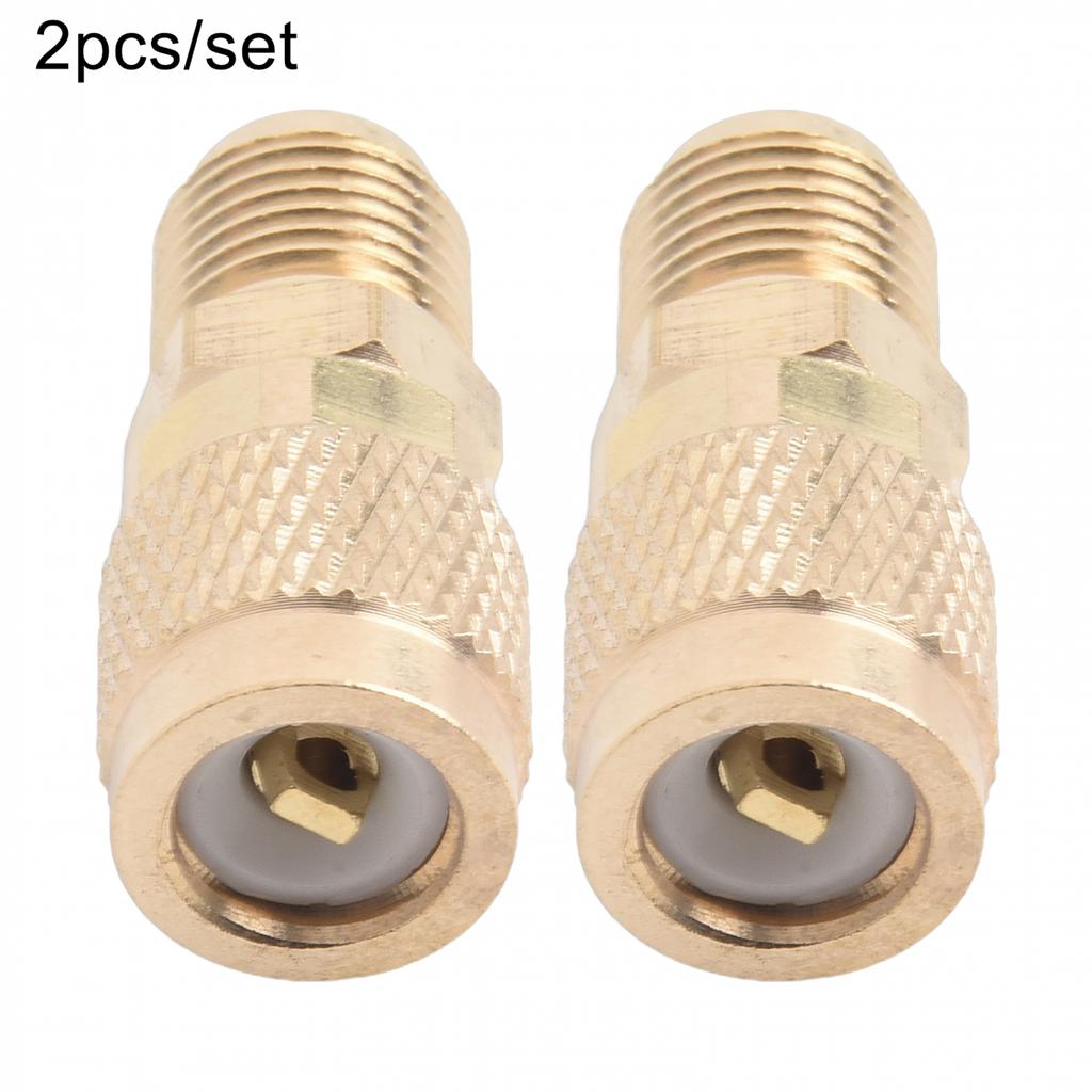 2x R32/R22/R410a Schnellkupplungsadapter 5/16-SAE F auf 1/4-SAE Klimaanlagen