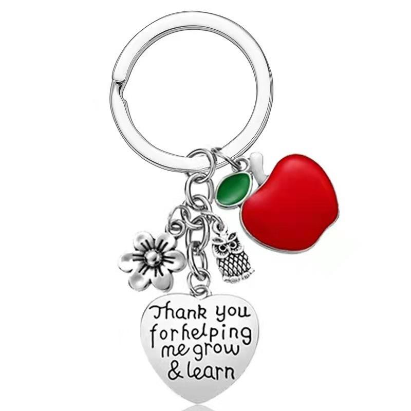 Teacher Graduation Season Gift Stainless Steel Keychain Teacher Appreciation Key Ring Stainless Steel Keychain for Backpack Bag Pendant