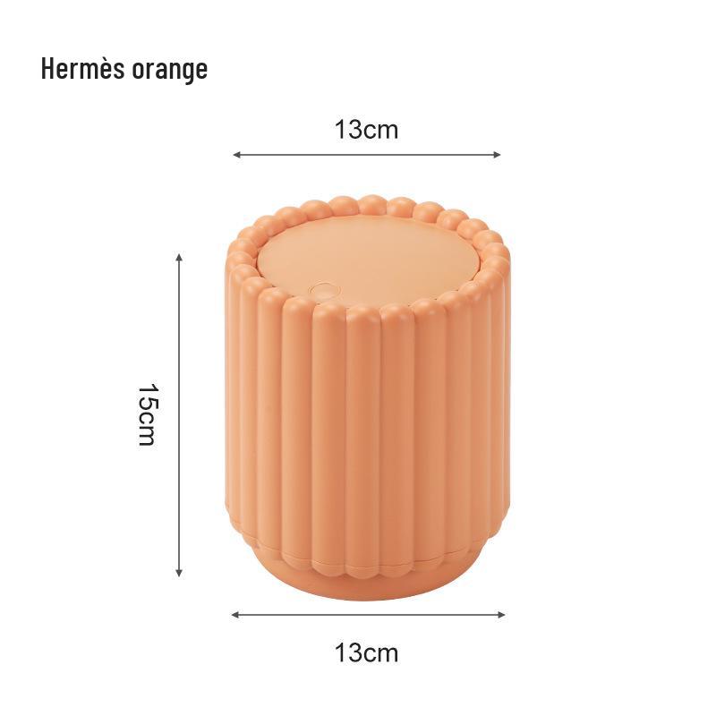 Yongsheng 2518 Sunflower Mini Desktop Trash Can with Press-Top Lid for Household Desk Storage