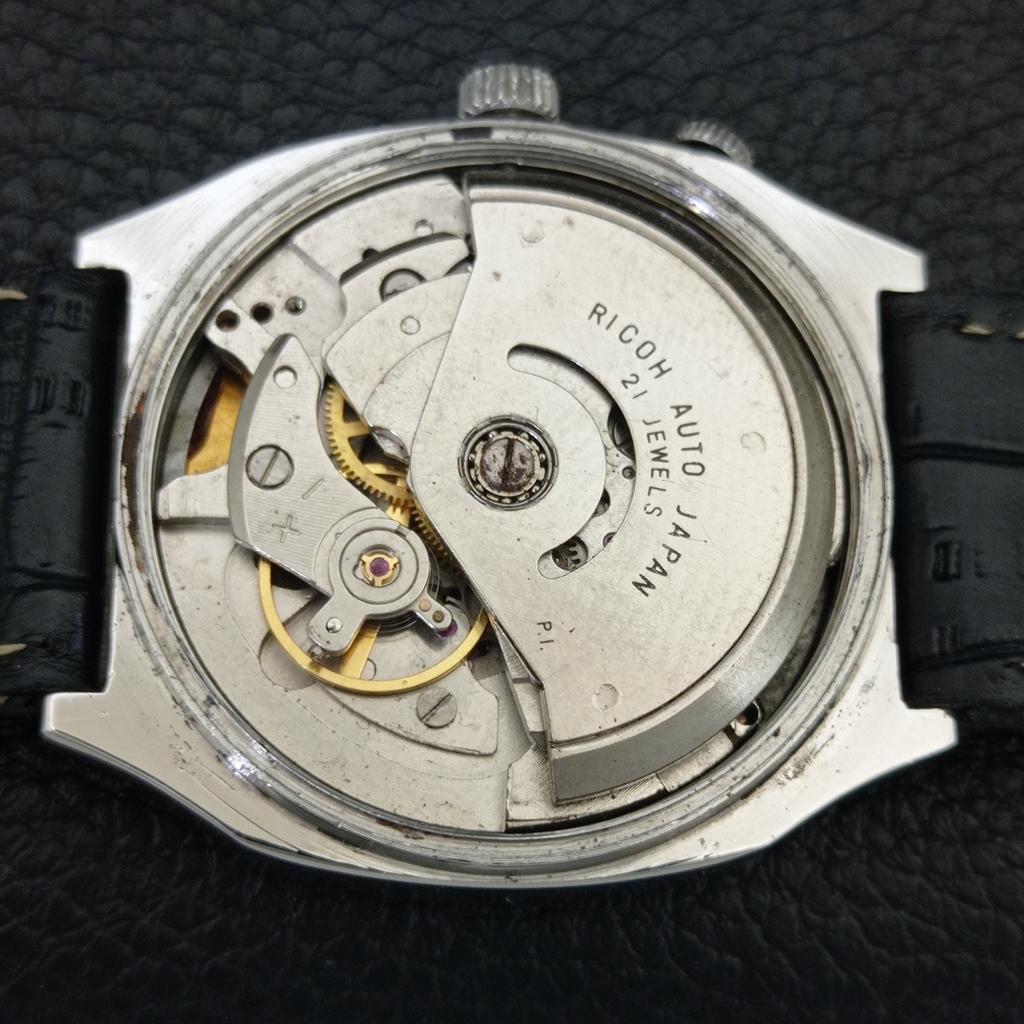 VINTAGE RICOH R31 AUTOMATIC JAPAN MENS BLACK COLOR DIAL WATCH a707909-1