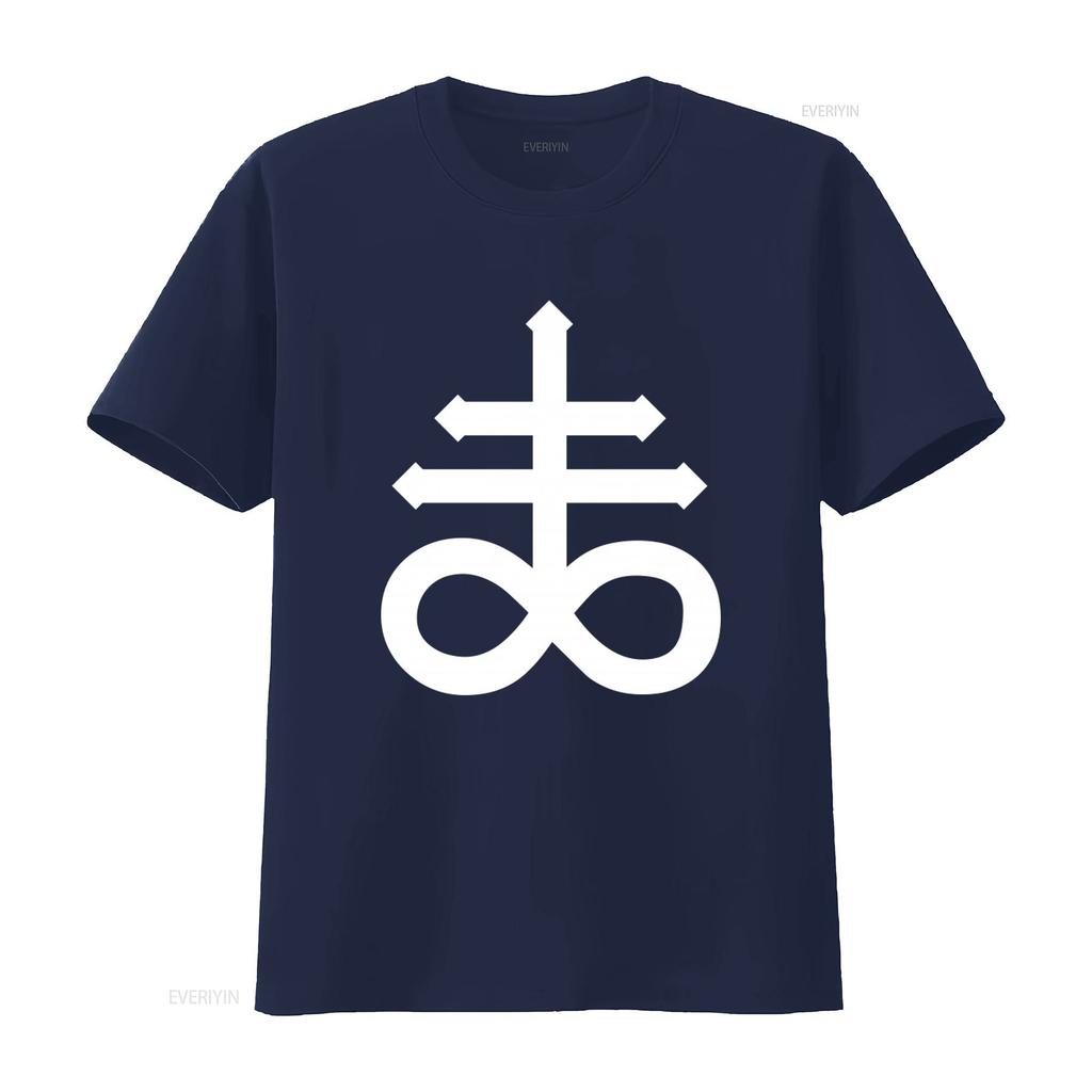 Mens Leviathan Cross T Shirt Satans Devil Design Unique and Edgy Fashion Statement vintage Washed Unisex Top For Everyday Wear
